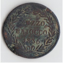 1836 - GREGORIO XVI 1/2 Baiocco Rame Zecca Bologna MB+